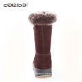 Best price leather upper rubber sole elegant winter boots women 2015